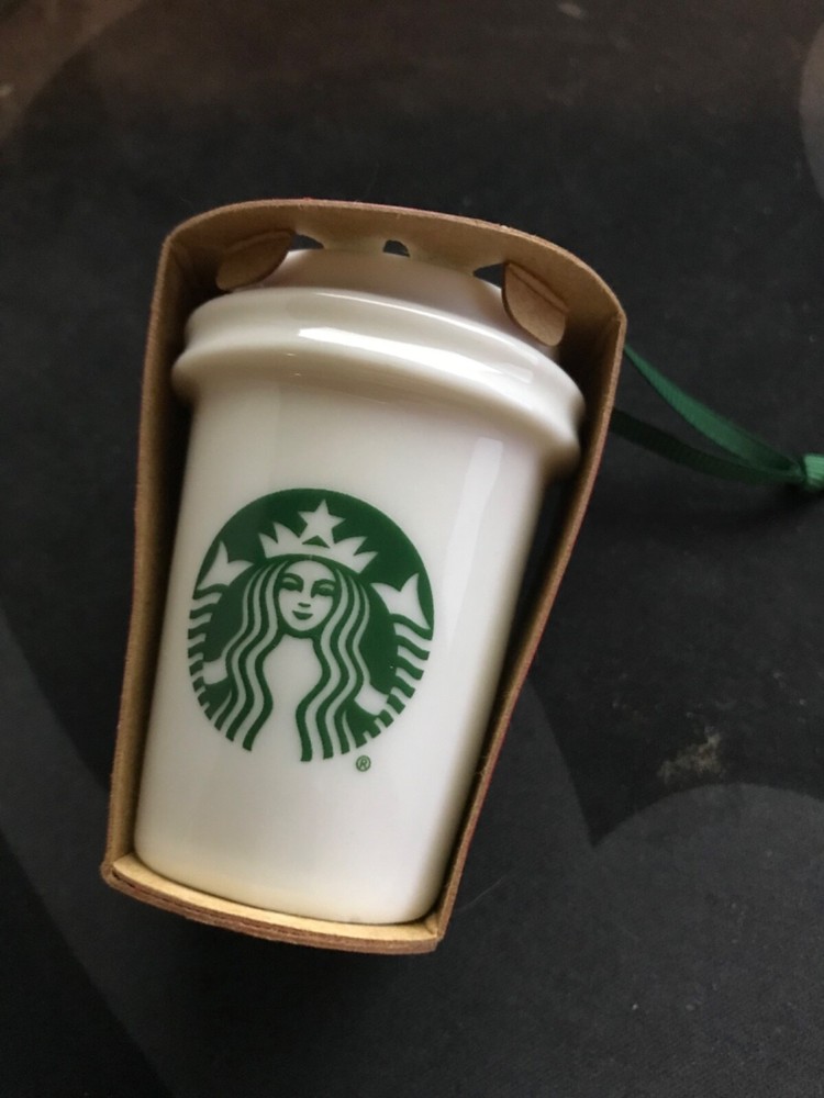 NEW 2015 WHITE STARBUCKS WHITE TO GO CUP ORNAMENT