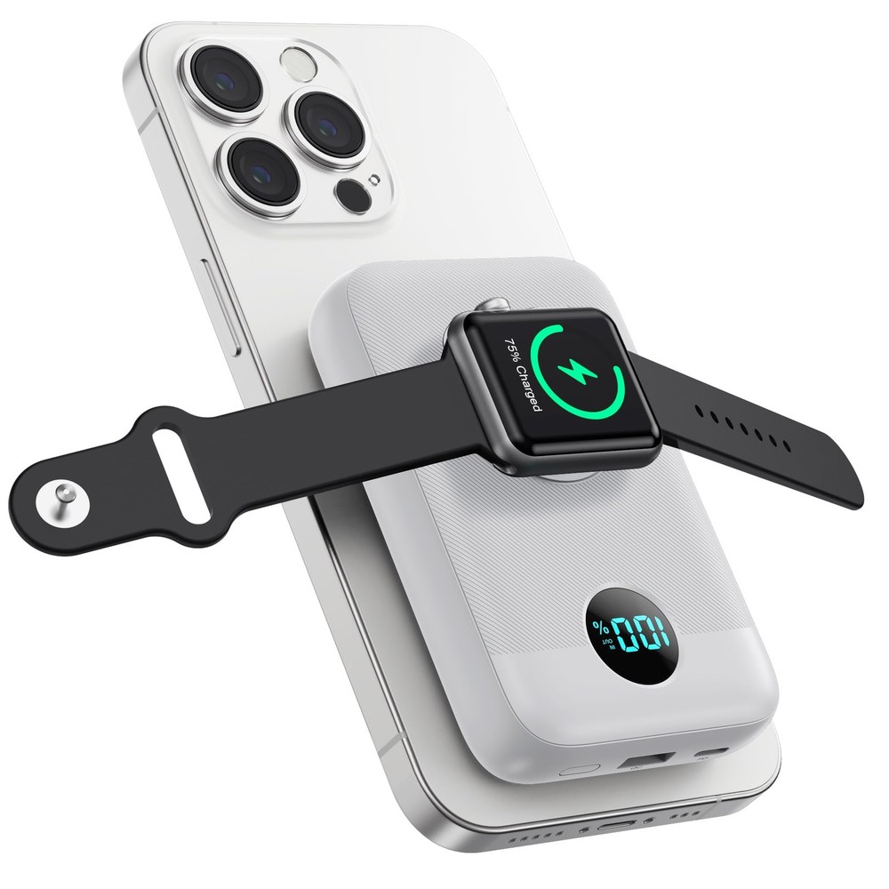 10800mAh Magnetic 4-in-1 Wireless Power Bank for iPhone & iWatch Fast Charging