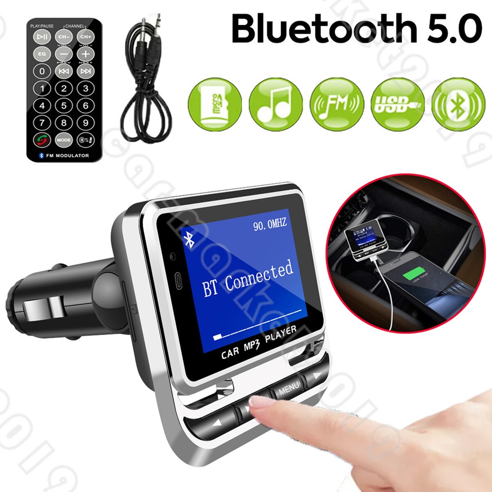 Bluetooth 5 FM Transmitter for Car Cigarette Lighter Radio Music Adapter Charger