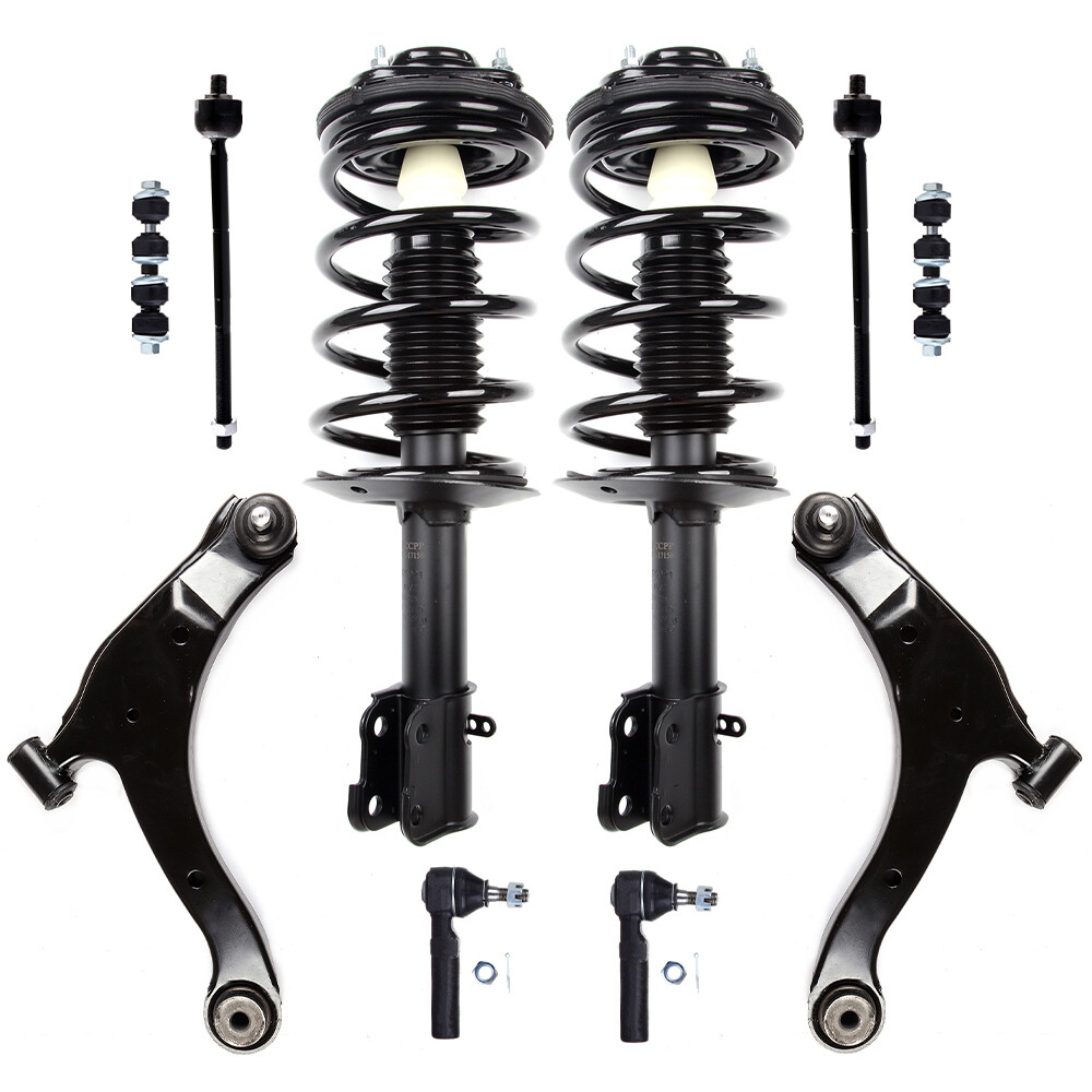 00-05 Dodge Neon Complete Front Suspension Kit with Struts Sway Bar Control Arms & Tie Rods