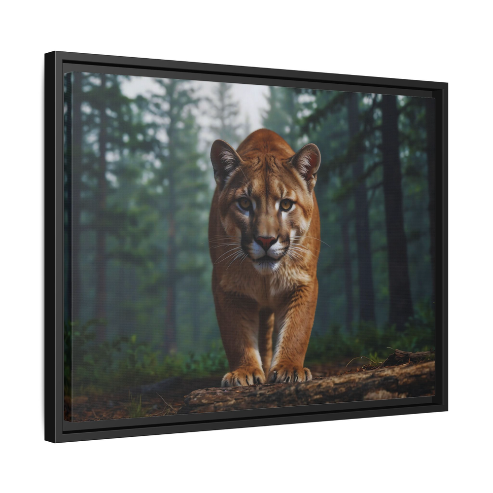 Mountain Lion Wildlife Framed Canvas Print 3D Rendered Wall Art Home Decoration