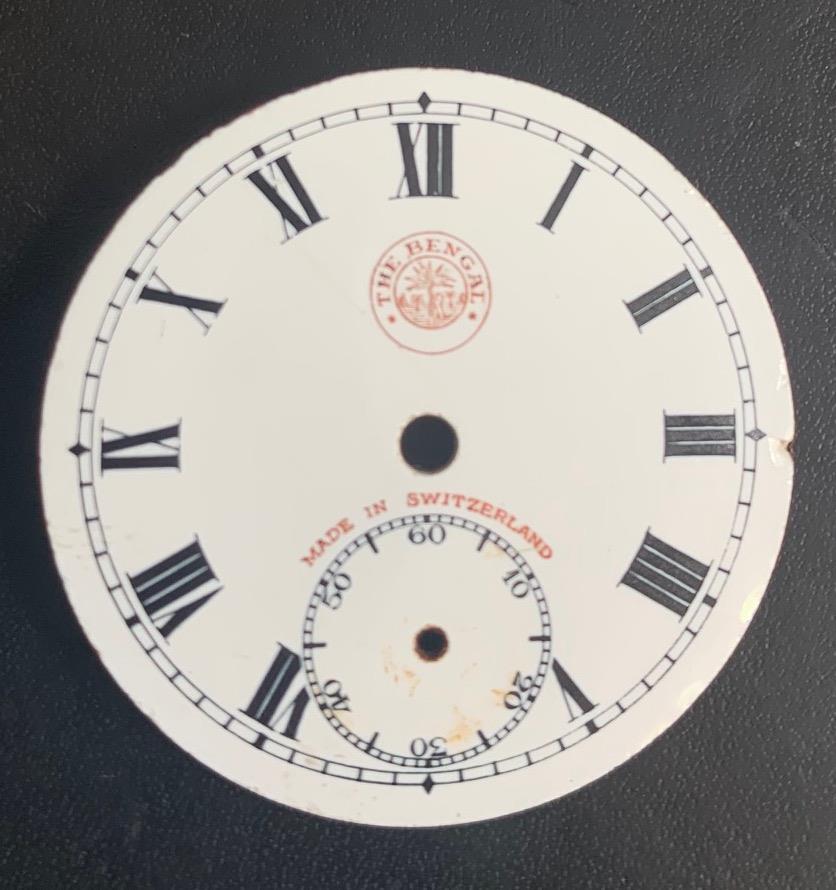 Vintage enamel the bengal ladies pocket watch face/dial - 34mm - spares/Repair