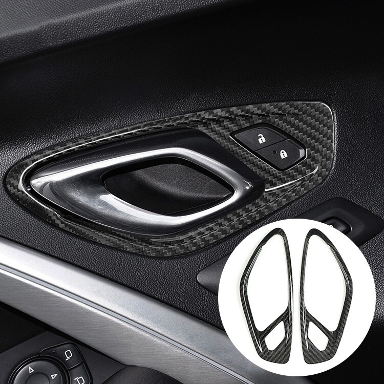 Carbon Fiber Interior Door Handle Cover Trim for 2017+ Chevy Camaro (2-Piece)