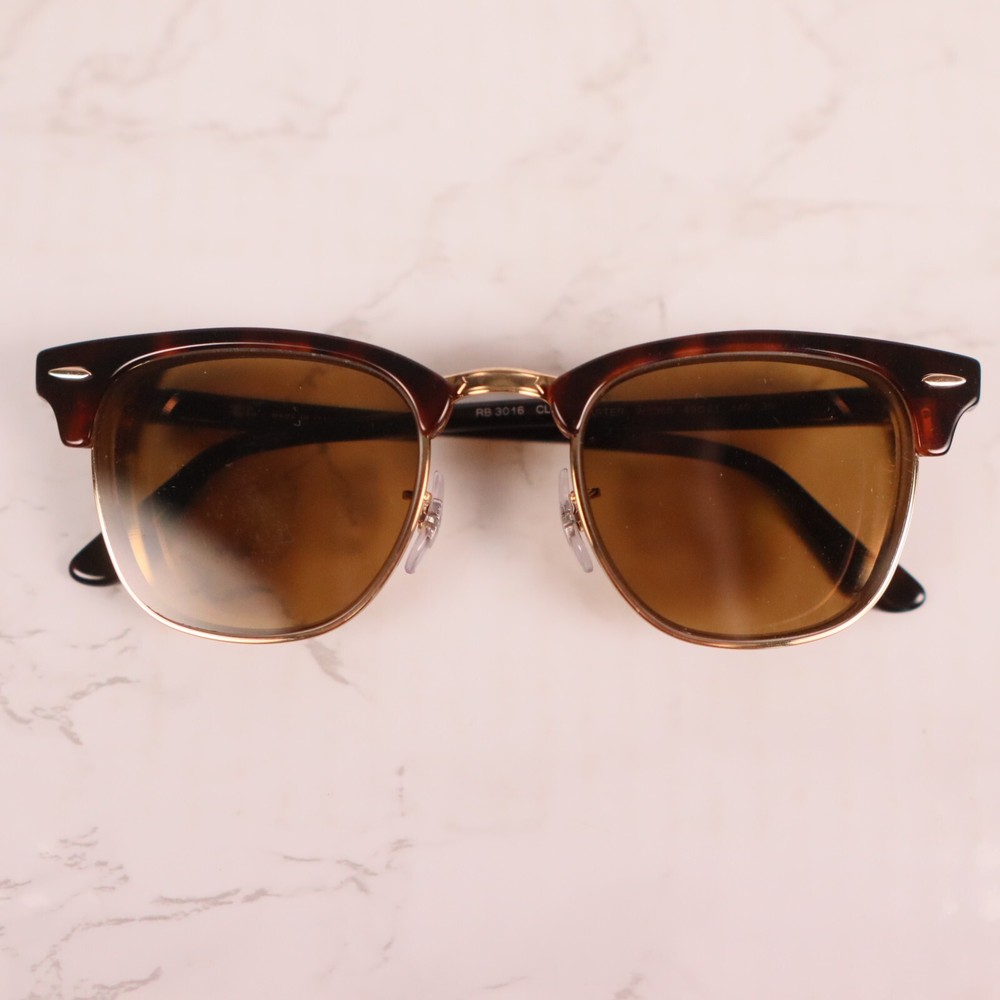 Ray-Ban Clubmaster RB3016 W0366 Tortoise On Gold Round Sunglasses FRAMES ONLY
