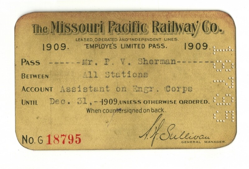 Employe's limited pass - Missouri Pacific Railway 1909 #G18795