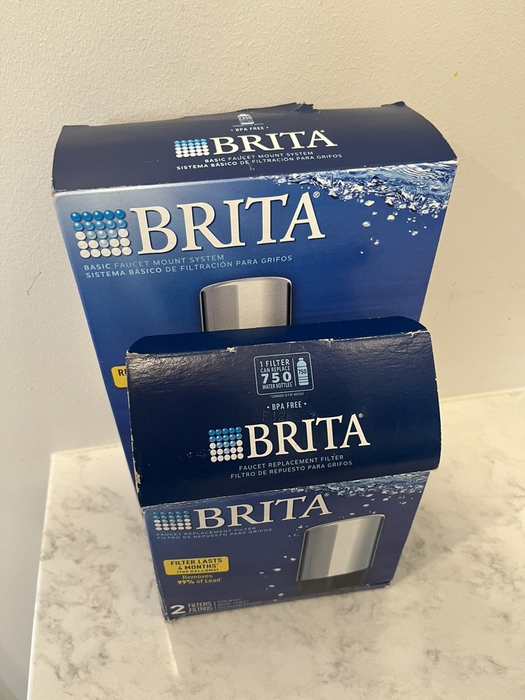 BRITA Faucet-Mount Water Filter System - Chrome - Includes 2 Cartridges FR200