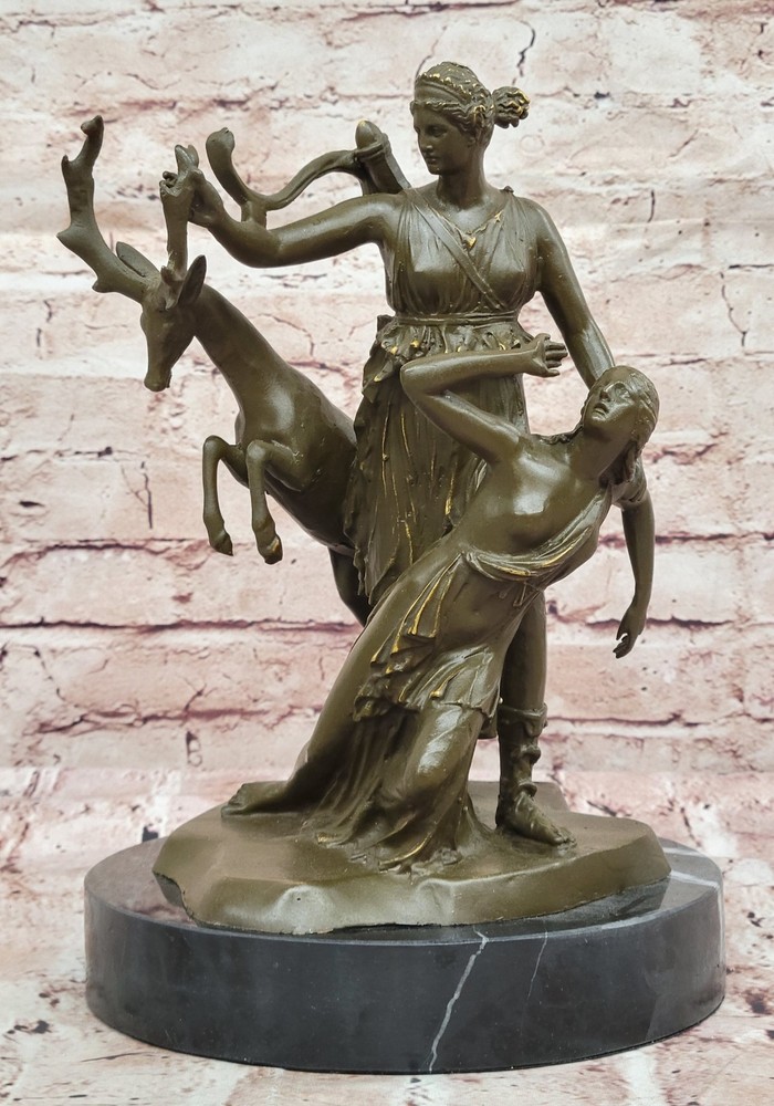 Limited Edition Greek Huntress Diana Artemis Bronze Statue Figurine