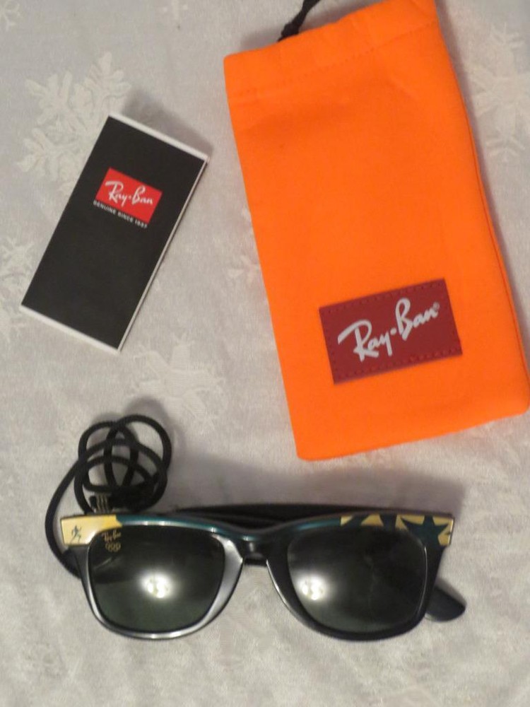 NEW Vintage RAY BAN Sport Wayfarer 1996 Atlanta OLYMPICS Z0667 + Case + Cord
