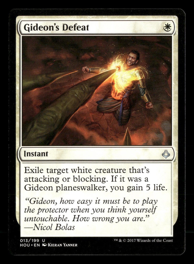Gideon Defeat MTG White Card 13 HOU Magic the Gathering Booster Craft-image