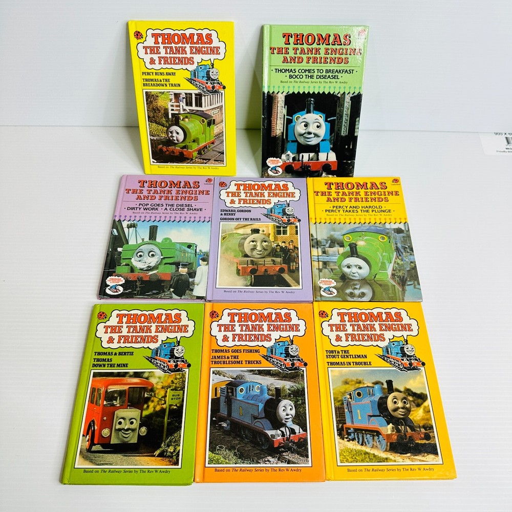 Thomas The Tank Hardcover Books Vintage Lot of 8 Small Books Ladybird