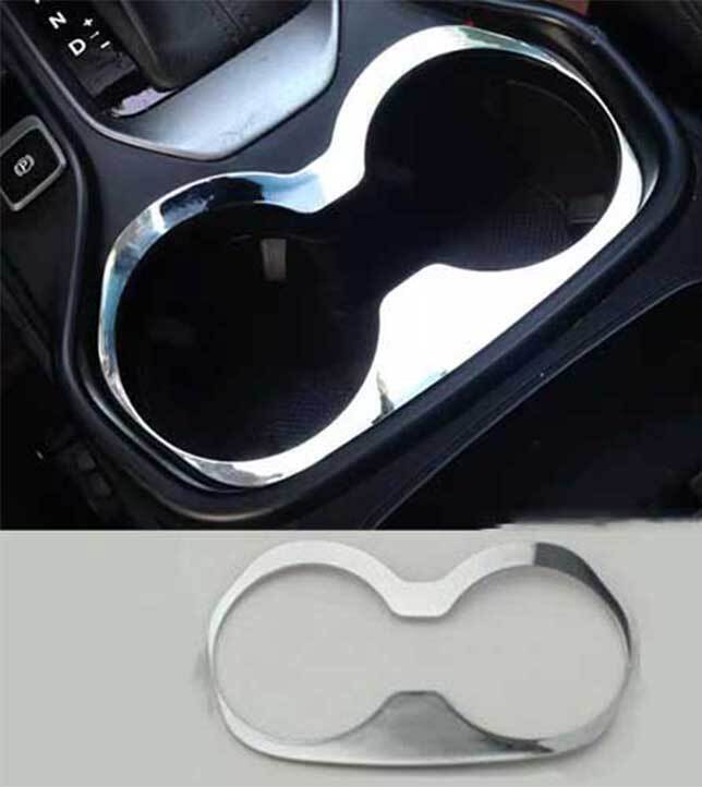 For Hyundai Santa Fe 2013-2018 ABS Chrome Console Water Cup Holder Frame Trim