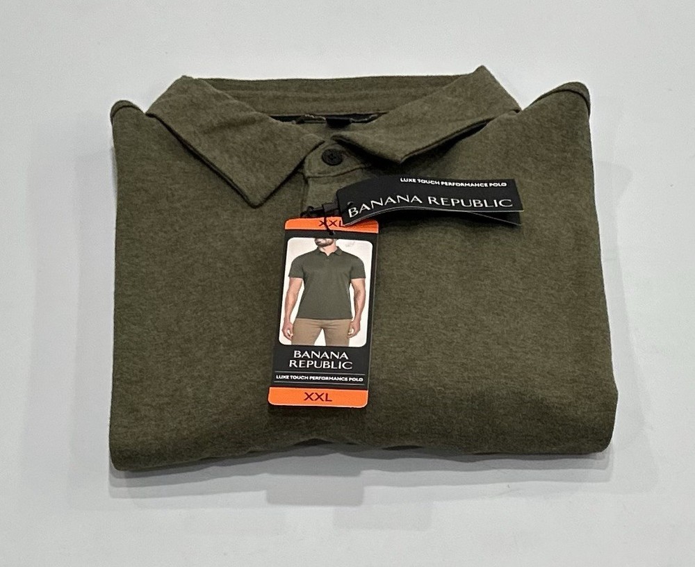 Banana Republic Men's Luxe Touch Performance Polo Shirt, Green, Size XXL