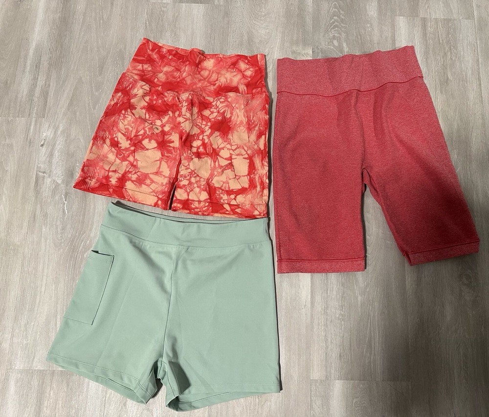 Women Seamless Shorts High Waist Gym Shorts Workout Short set of 3