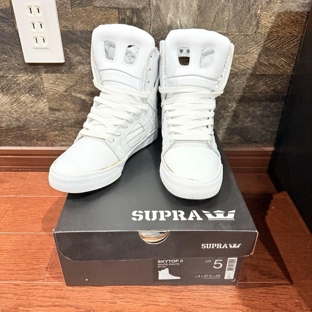 SUPRA Footwear SKYTOPⅡ 5 Men's US5  S01031 WHITE-WHITE With Box Used