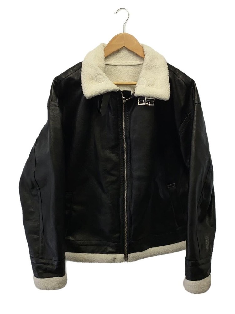 Nilway Black Leather Blouson Jacket Size M Sc23005Nw 2246
