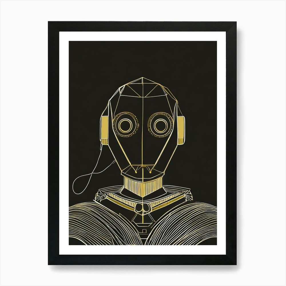 Art Deco Robot Art Print Framed Wall Art Poster Canvas Print Picture