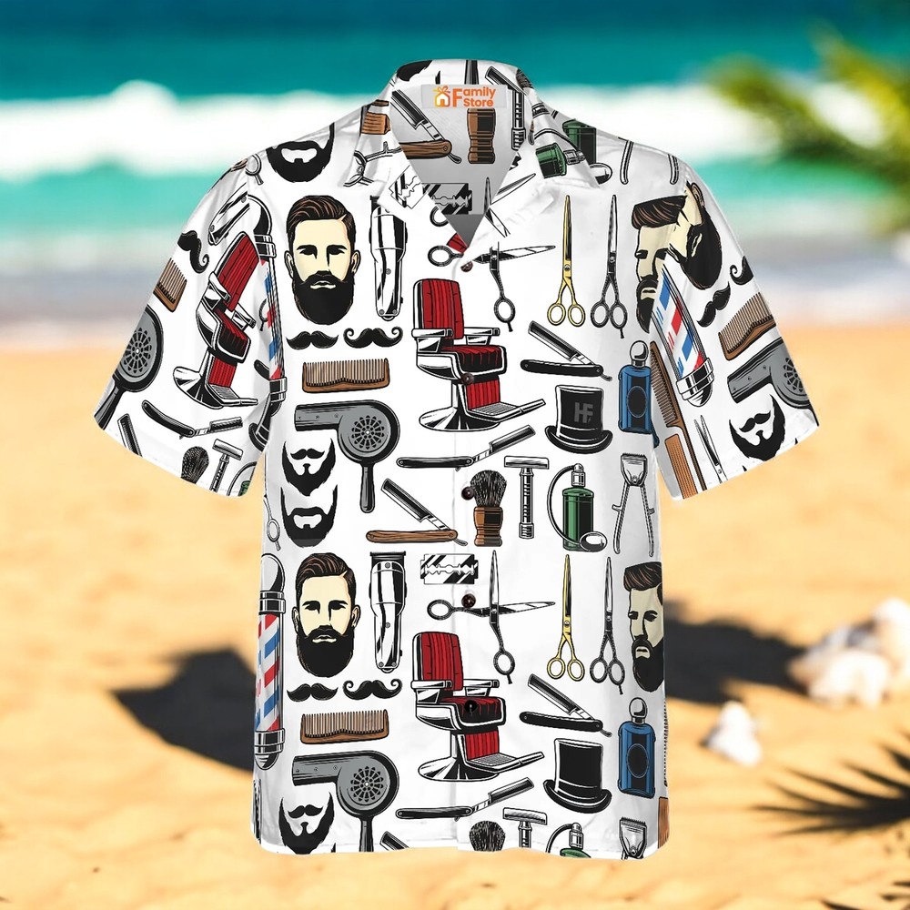 Barbershop Haircut 038 Shave Tools Hawaiian Shirt