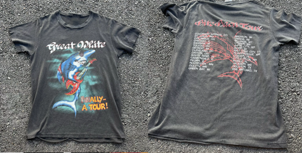 Vintage 1987 Great White Bite Back Tour Shirt EG1026