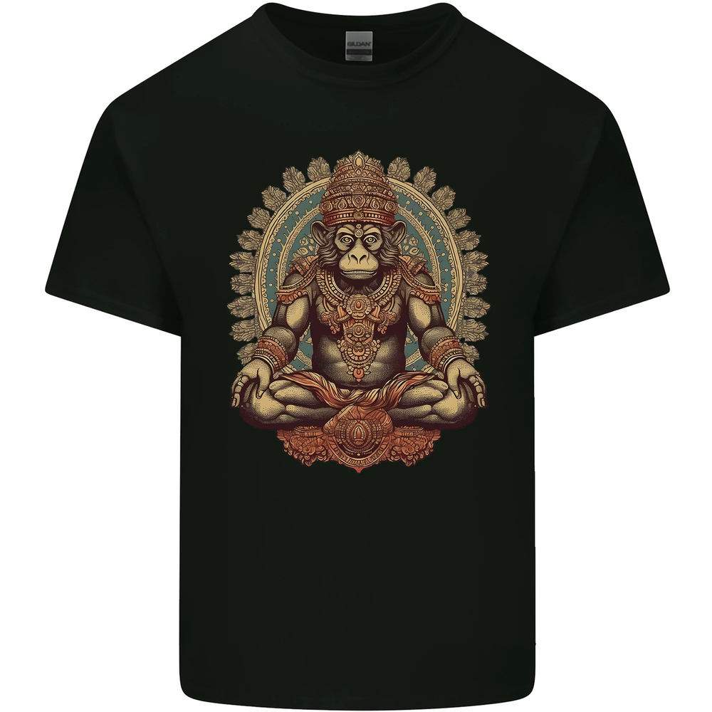 Monkey Guardian Religion Meditaition Yoga Mens Cotton T-Shirt Tee Top