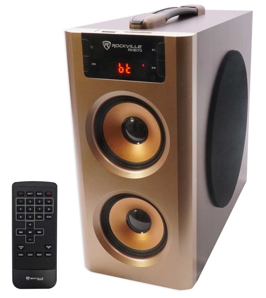 Rockville RHB70 Home Theater Compact Powered Speaker System w Bluetooth/USB/F...