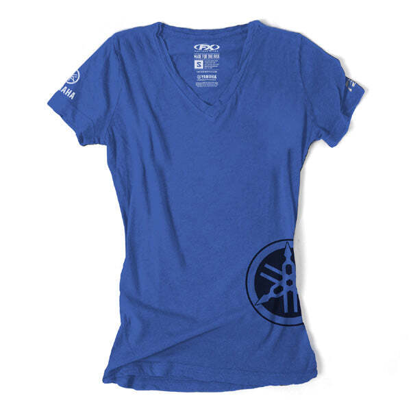 Yamaha Fork Womens T-Shirt by Factory Effex in Blue Size M