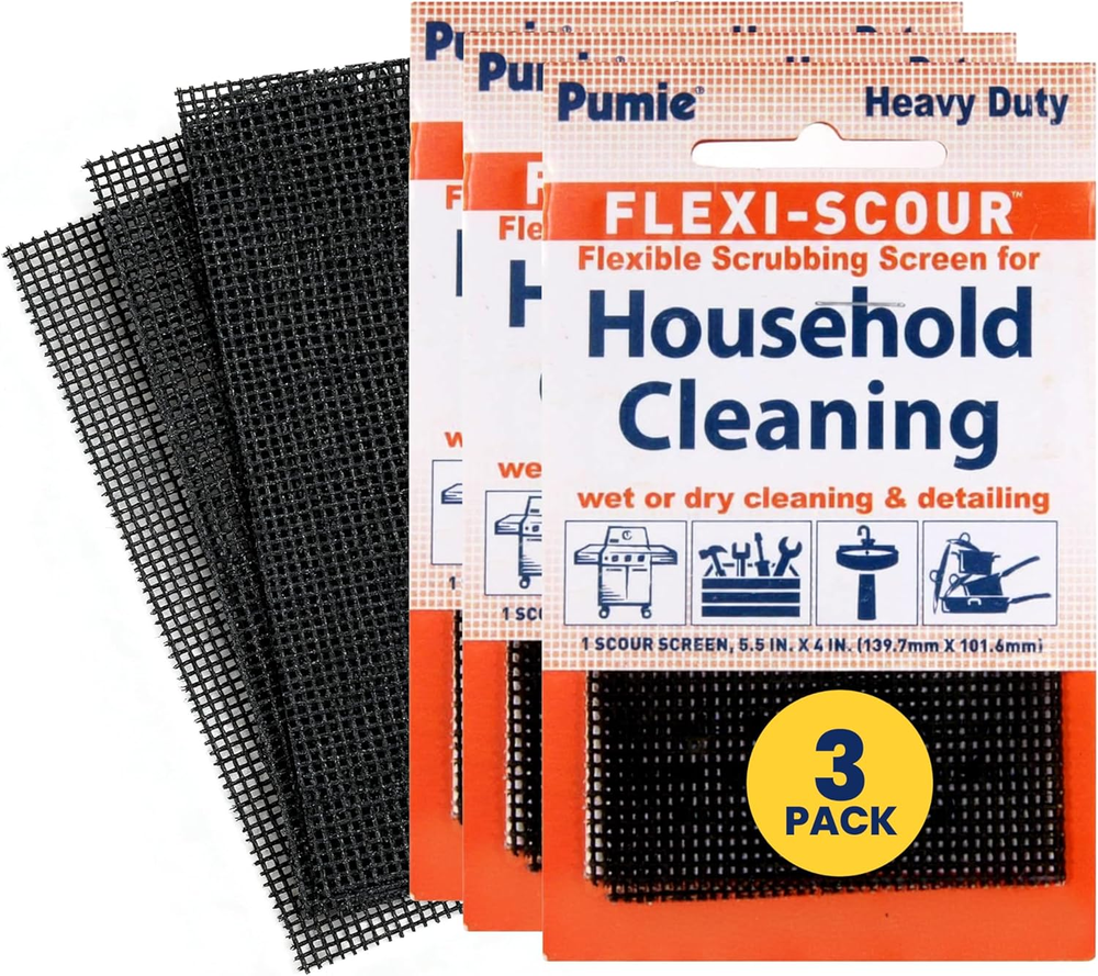 Flexi Scour, 3-Pack 5.5 X 4 Flexible Scrubbing Screen for Household Cleaning, Fl