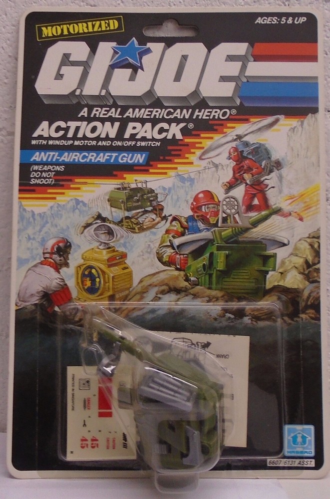 GI JOE 1987 Battle Gear Anti Aircraft Gun Action Pack Motorized Vintage Backpack