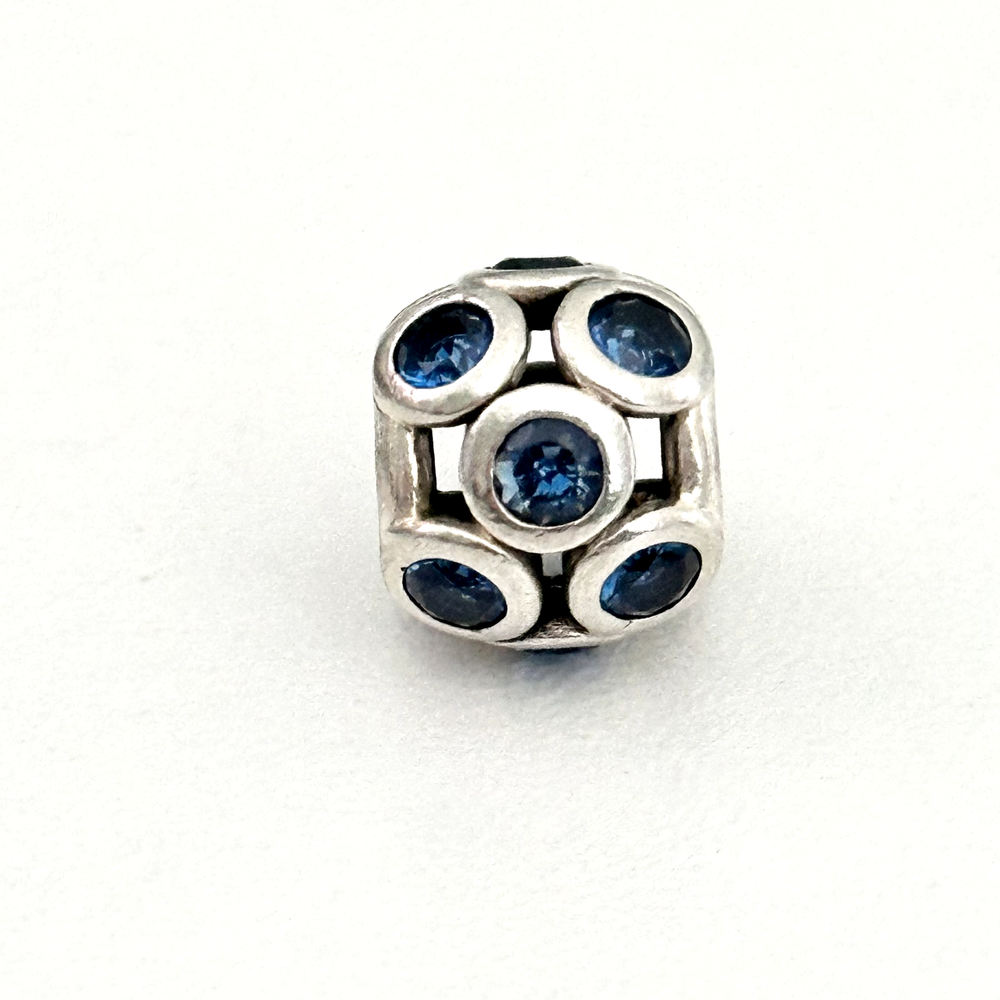 Pandora 925 Sterling Silver Blue CZ Whimsical Lights Retired Bead Charm