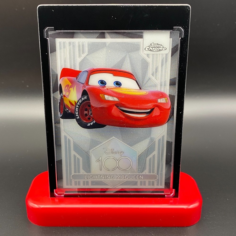 Lightning McQueen Cars Display Collectible Gift Disney 100 Topps Chrome Card