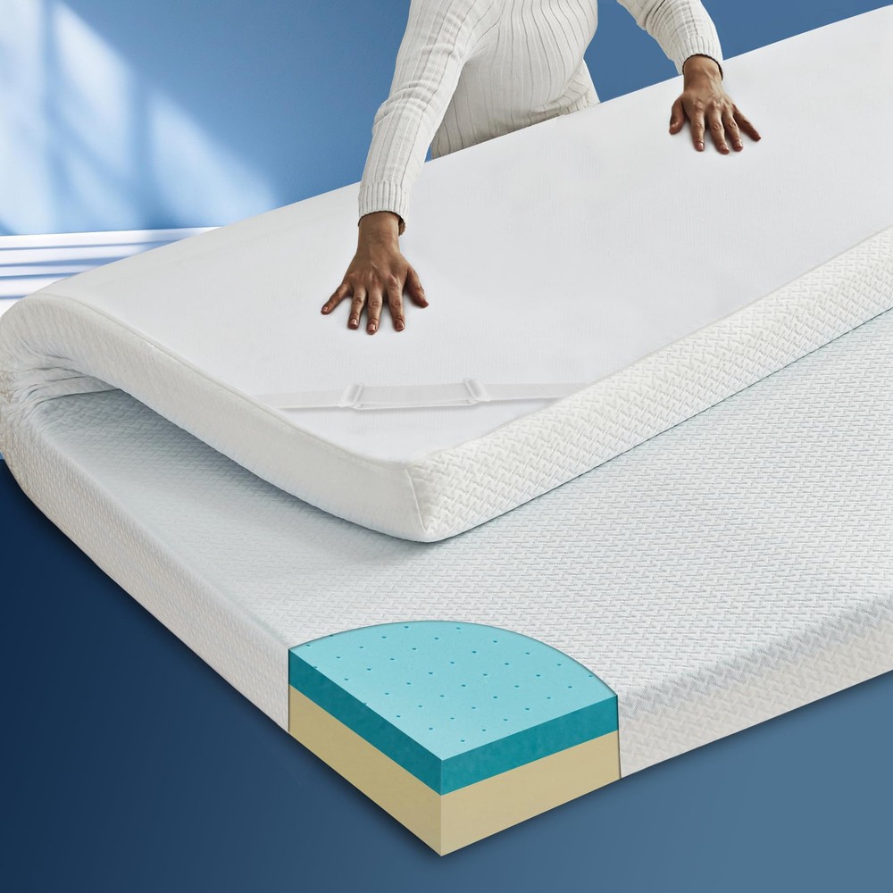 BedLuxury 3 Inch Cooling Mattress Topper Queen Size, Firm Gel Memory Foam Mat...