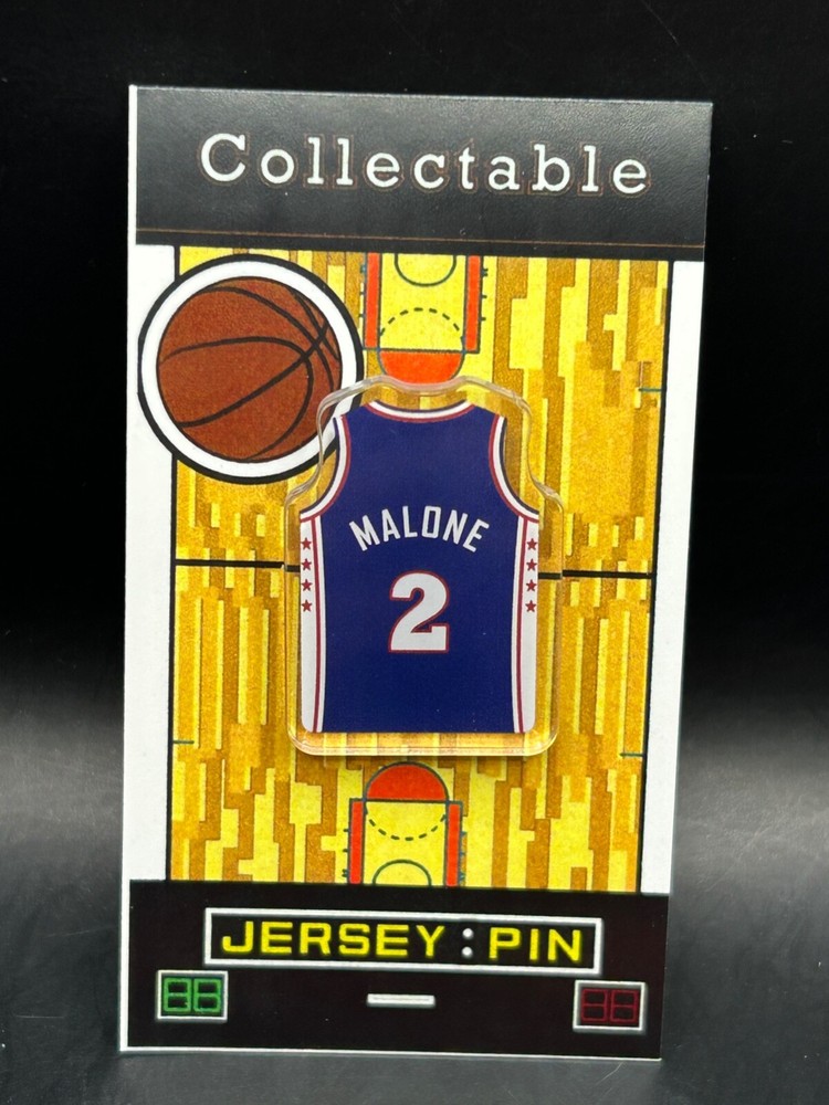 Philadelphia 76ers Moses Malone retro jersey lapel pin collectible