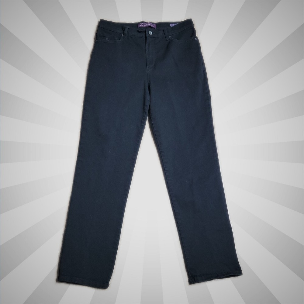 Gloria Vanderbilt Amanda High Rise Black Denim Jeans Size 10 29 Inseam