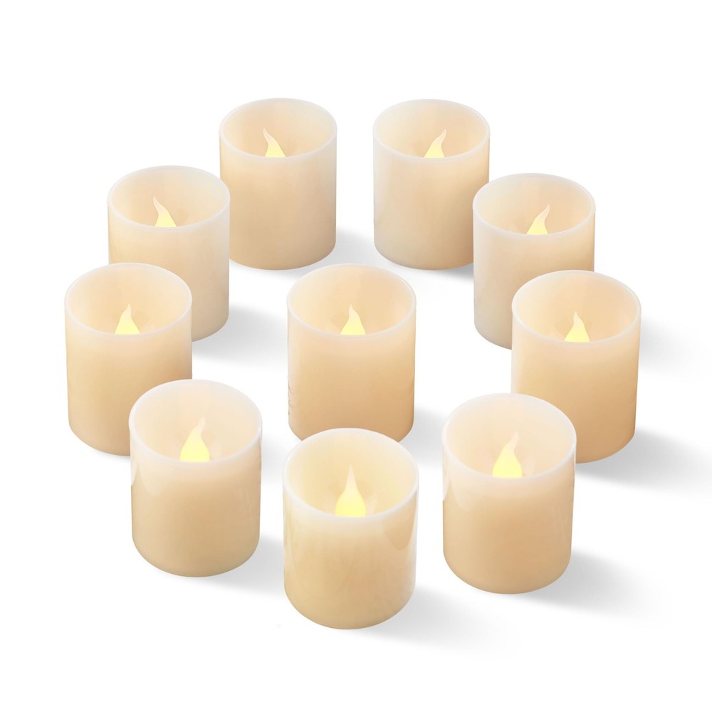 Ivory Classic LED Votive Candles 24-Pack Realistic Flameless Flicker