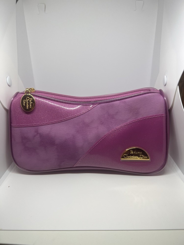 Dior Vintage Pink Zippered Makeup Cosmetic Bag Christian Dior