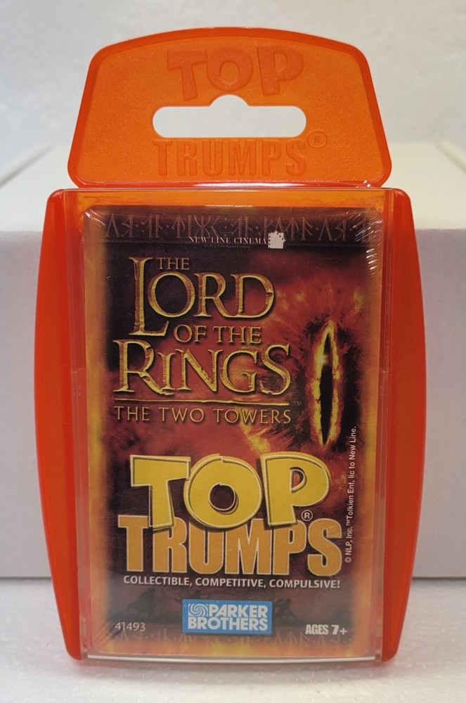 LOTR Lord of the Rings TOP TRUMPS Two Towers Card Game Parker Brothers 2003 NEW