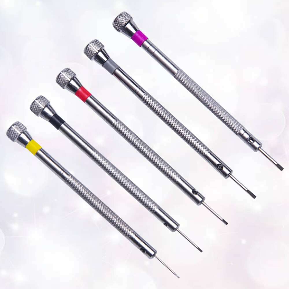 5 Pcs Eyeglass Watch Battery Replacement Tool Steel Screwdriver Set