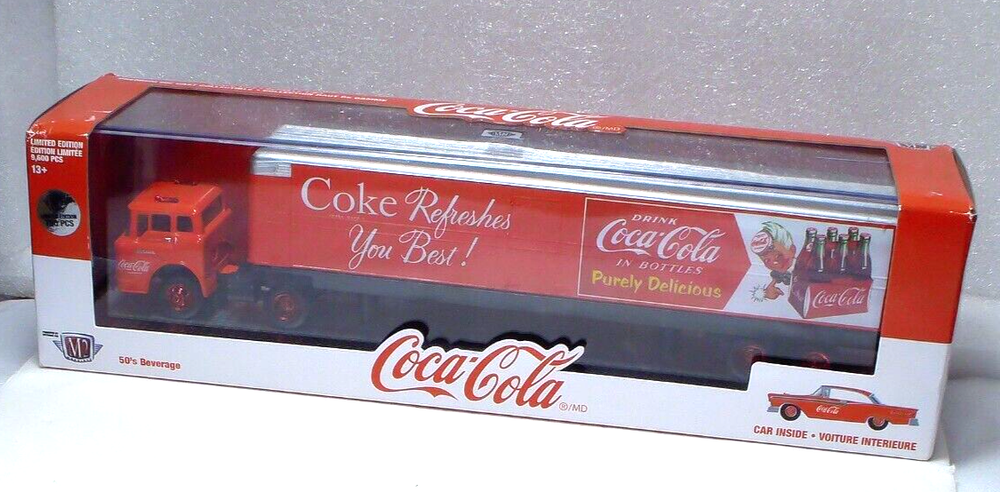 M2 Machines Coca Cola Red Chase 1957 Ford C-600 Auto Hauler 1:64 Diecast Set