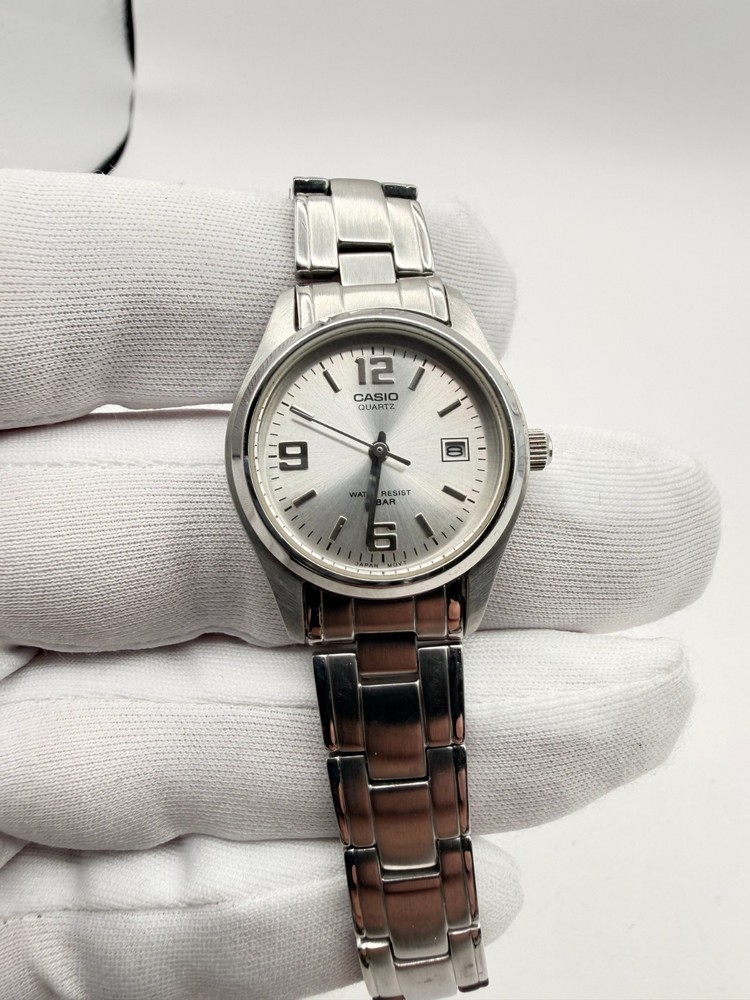 Casio LTP-1215A-7ACR Analog Watch White Dial Stainless Steel Bracelet Womens