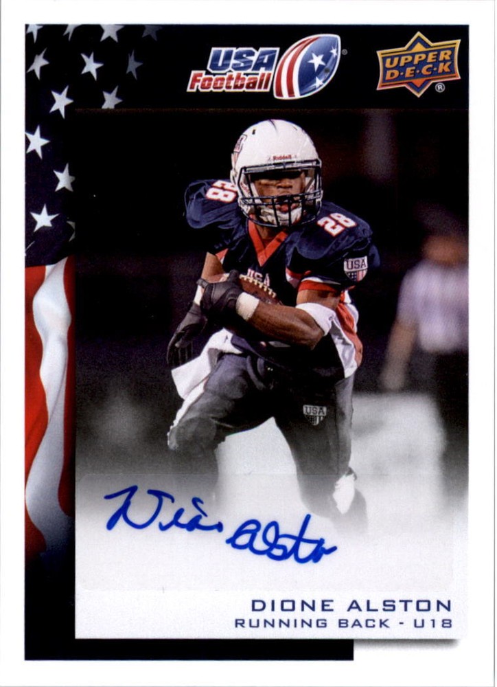 2014 Upper Deck USA Football Autographs #67 Dione Alston Auto - NM-MT