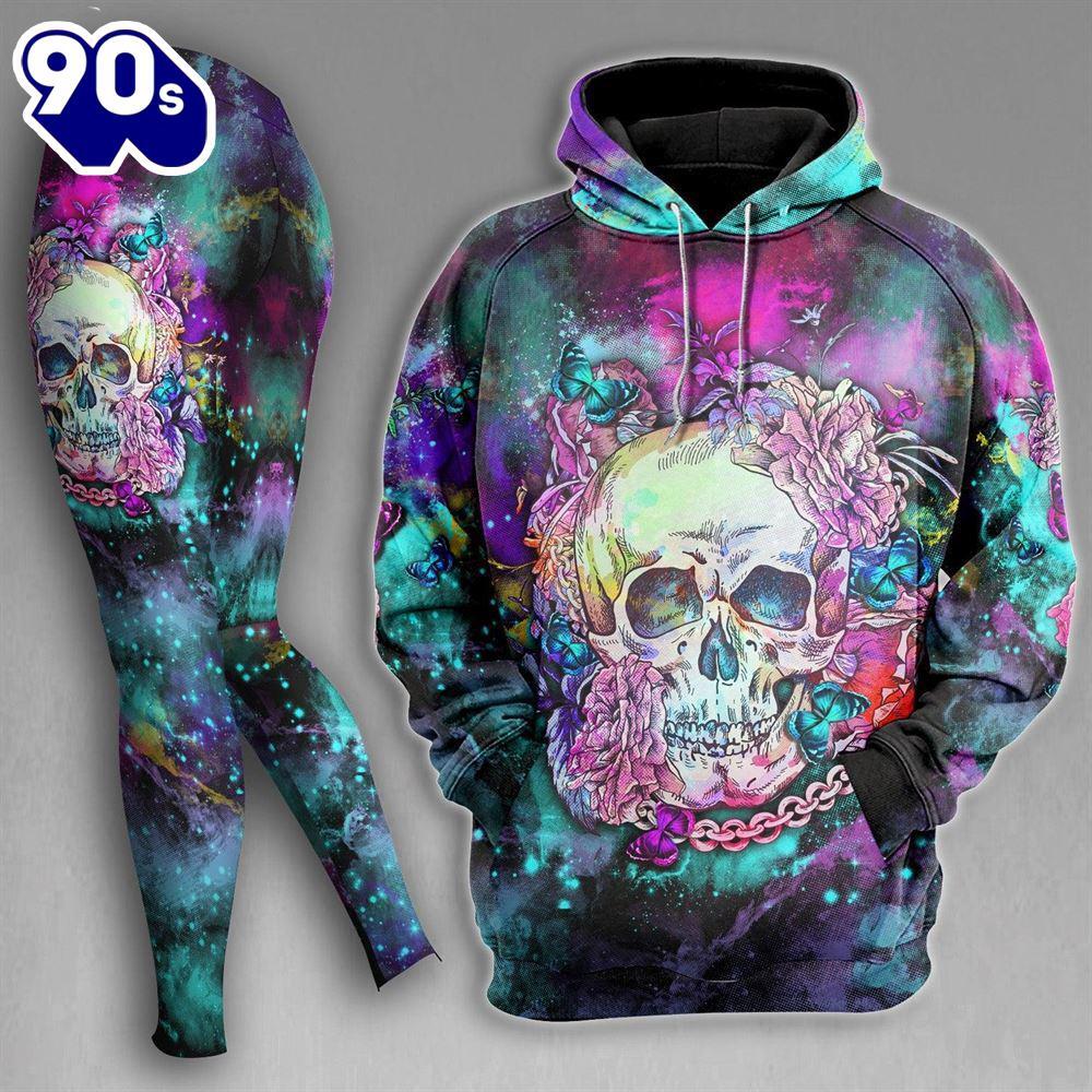 Chain Skull Rose Colorful Combo Hoodie And Leggings - Musicdope90s