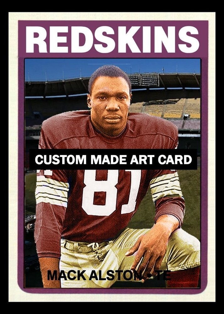 Mack Alston Washington Redskins 1972 Style Custom Made Football Art Card