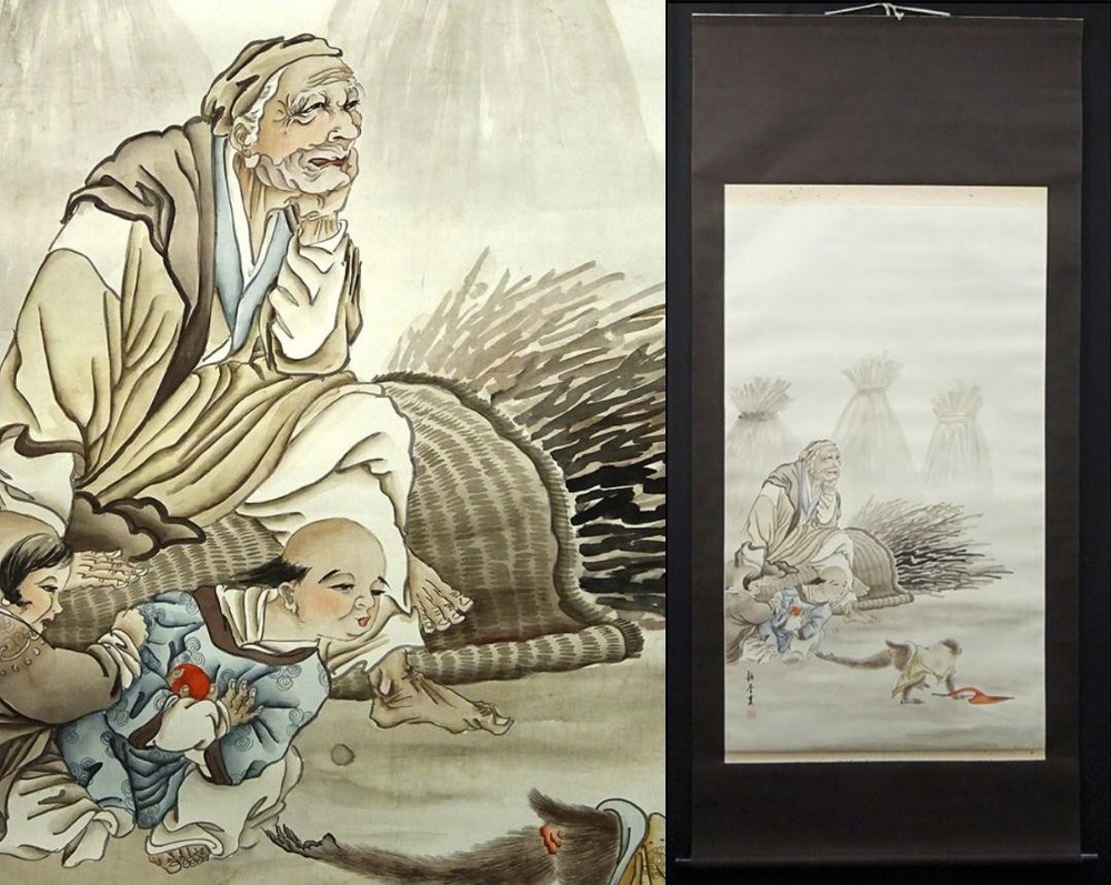 Large Hanging Scroll Shizuka, Person Illustration, Chinese Painting, Silk, Handw