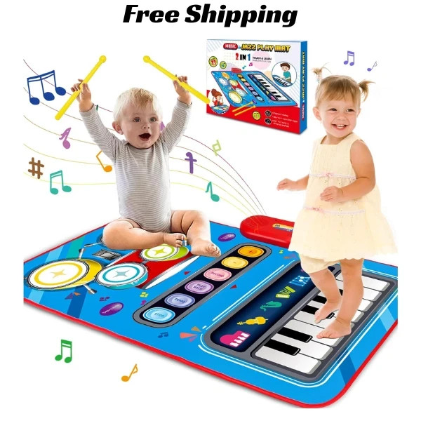 Baby Toys for 1 Year Old: Baby Musical Mat Toddler Toys Age 1-2 - 2 in 1 Piano..