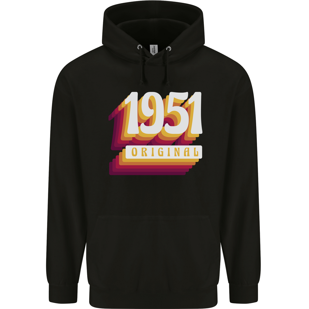 Retro 74th Birthday Original 1951 Mens 80% Cotton Hoodie