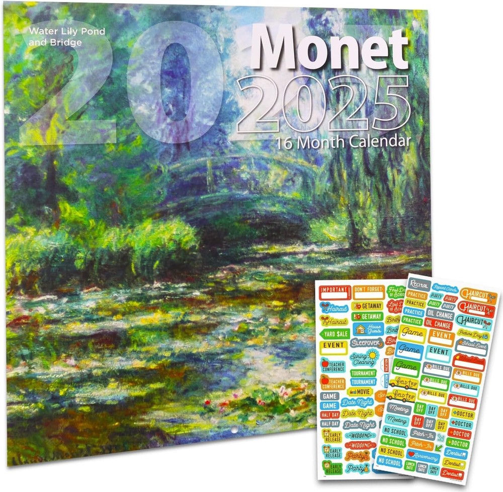 Monet Calendar 2025 - Deluxe 2025 Claude Monet Wall Calendar Bundle with over 10