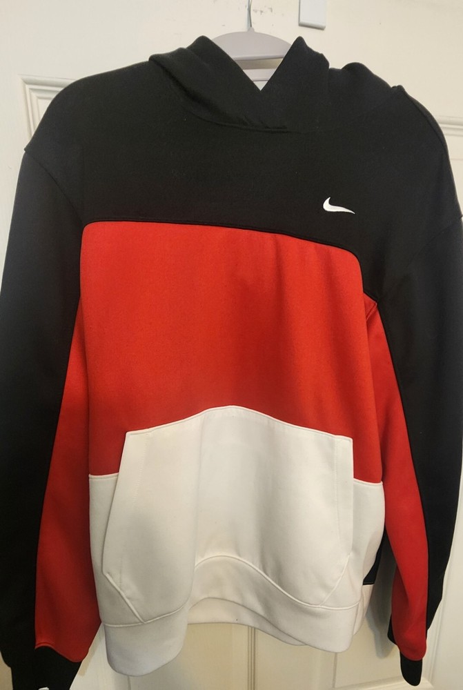 Men's Nike Colorblock Knit Red, Black And White DH9727-011 Hooded *FS