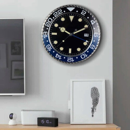 Wall Clock Modern Metal Design Art Wall Clock Home Large Digital Luminescent