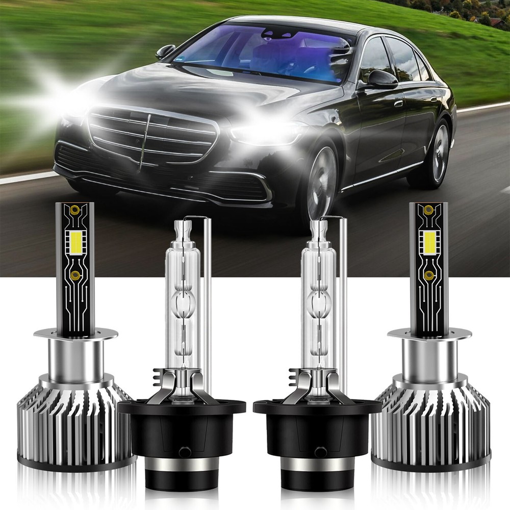 H1 D2S LED HID Headlight Bulbs High Low Beam For Mercedes-Benz S500 1998-1999