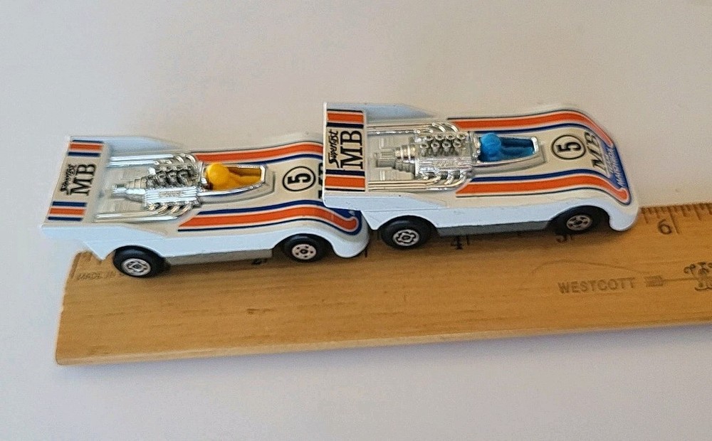Pair 2 Blue & Yellow VTG 1974 Matchbox Superfast No.56 Hi-Tailer Lesney England