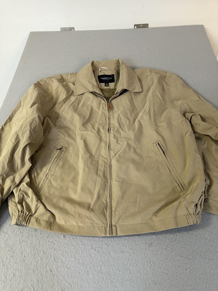 London Fog Jacket Mens Large Camel Harrington Bomber Mesh Lined Zip Pockets